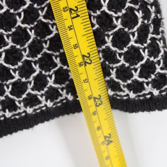 Charlie & Robin Cardigan Sweater Womens Black & White Knit One Button Front XS - Picture 11 of 11